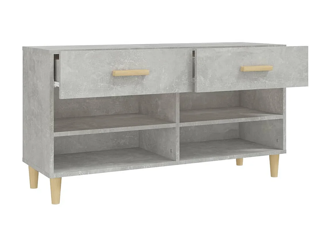 Armoire à chaussures Gris béton 102x35x55 cm Bois d'ingénierie