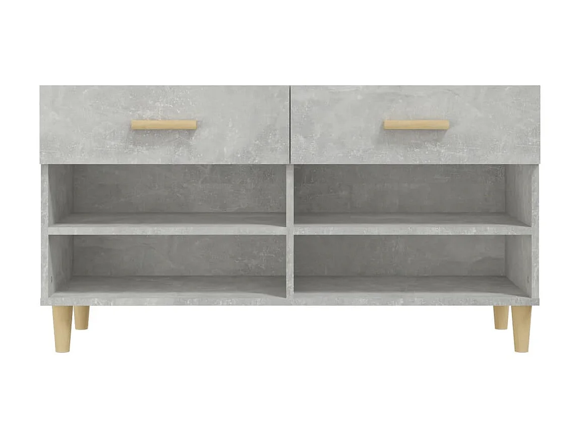 Armoire à chaussures Gris béton 102x35x55 cm Bois d'ingénierie