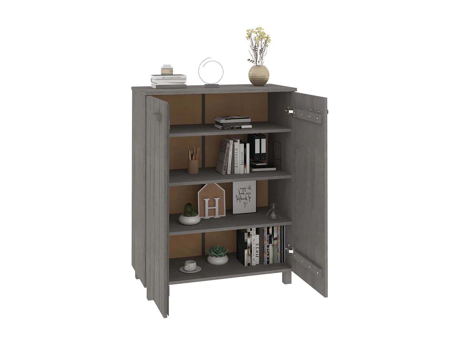 Scarpiera HAMAR Grigio chiaro 85x40x108 cm Pino massiccio