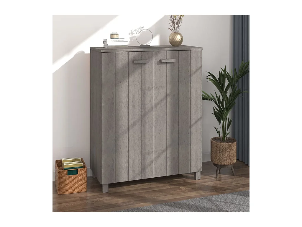 Armoire à chaussures HAMAR Gris clair 85x40x108 cm Pin massif
