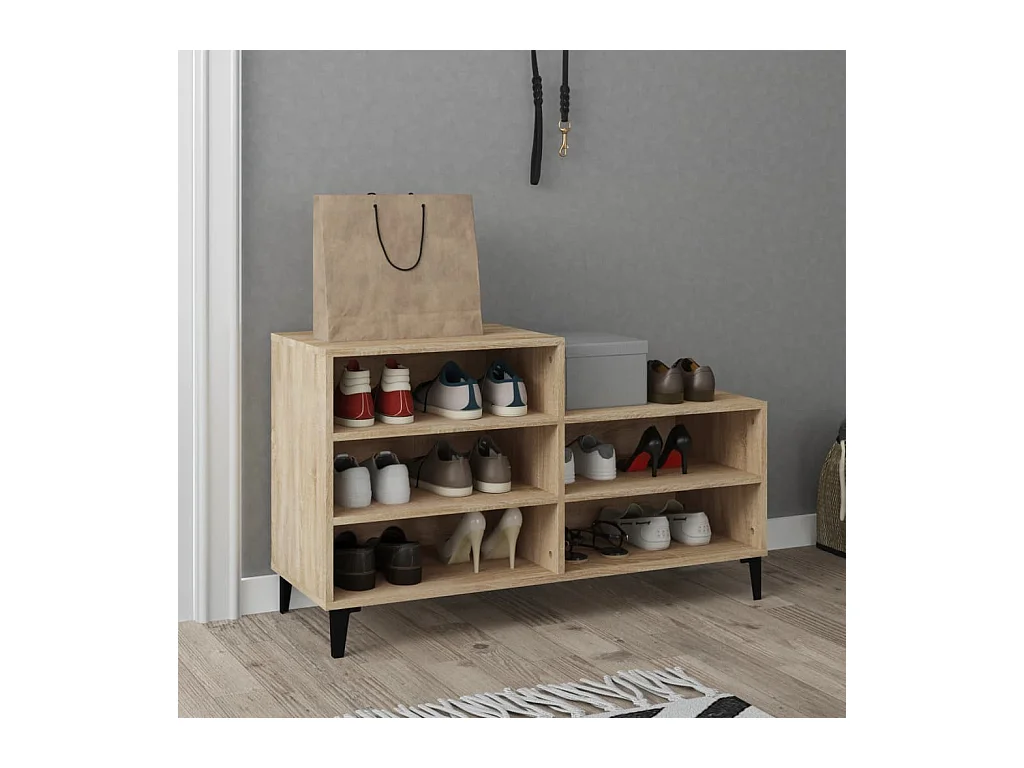 Armoire à chaussures Chêne sonoma 102x36x60cm Bois d'ingénierie