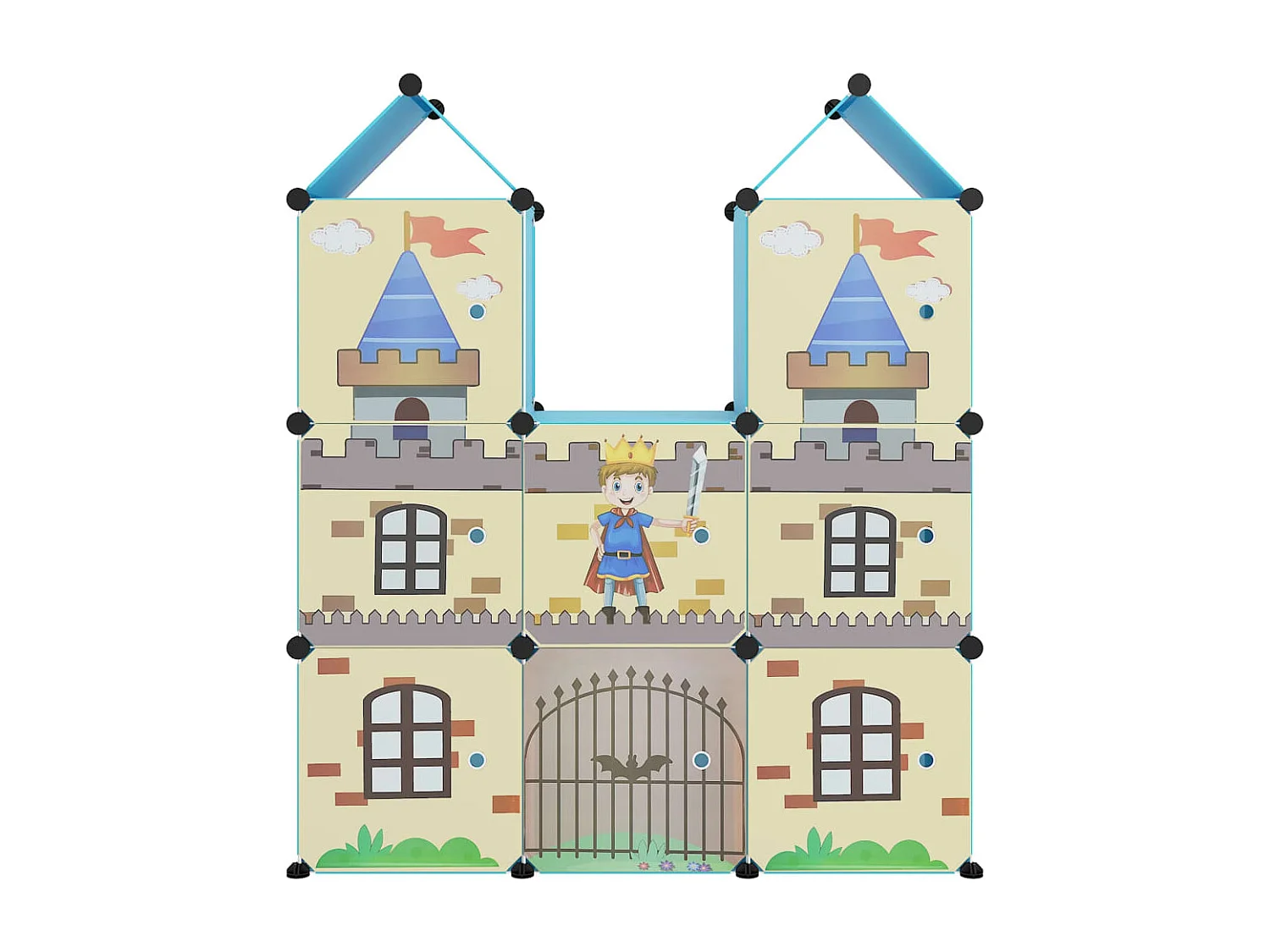 Armoire de rangement pour enfants avec 8 cubes Bleu PP