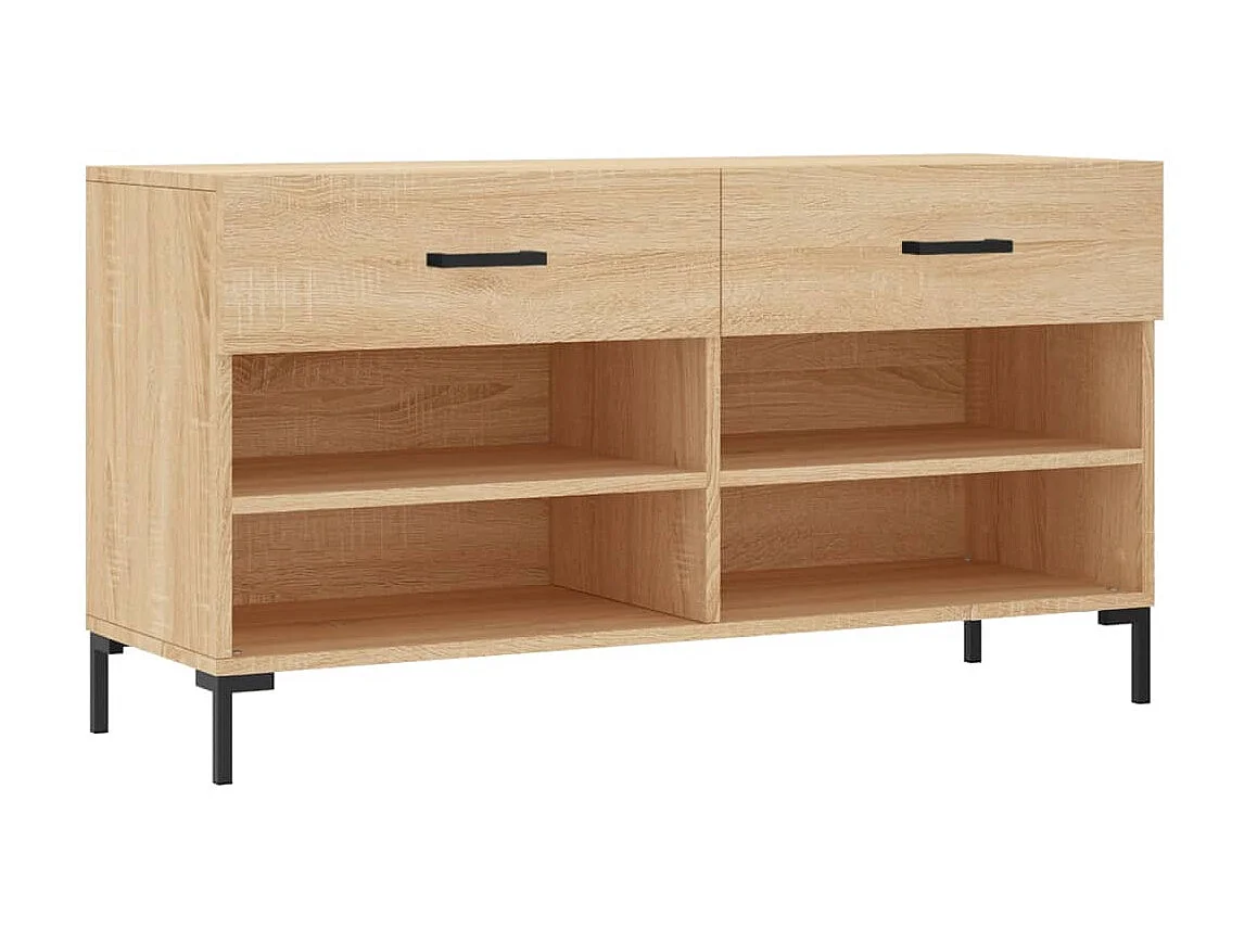 Banc à chaussures chêne sonoma 102x35x55 cm bois d'ingénierie