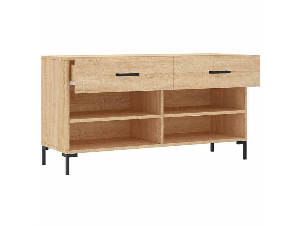 Banc à chaussures chêne sonoma 102x35x55 cm bois d'ingénierie