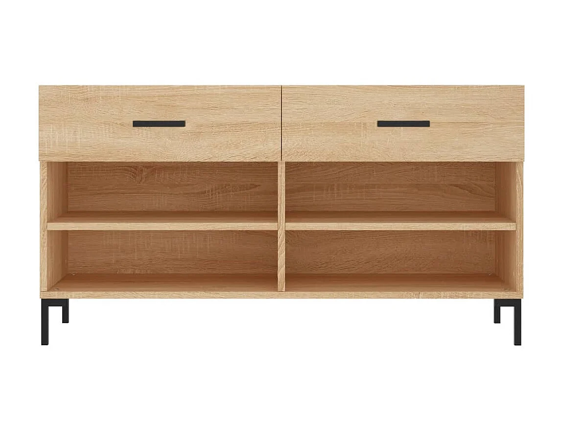 Banc à chaussures chêne sonoma 102x35x55 cm bois d'ingénierie