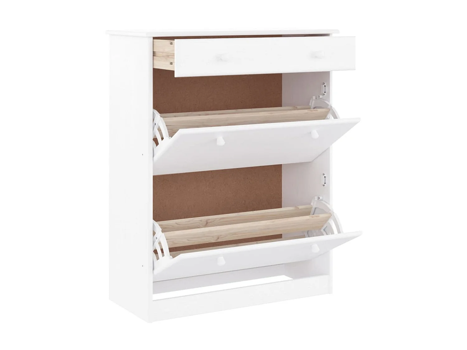 ALTA schoenenkast wit 77x35x96 cm massief grenenhout