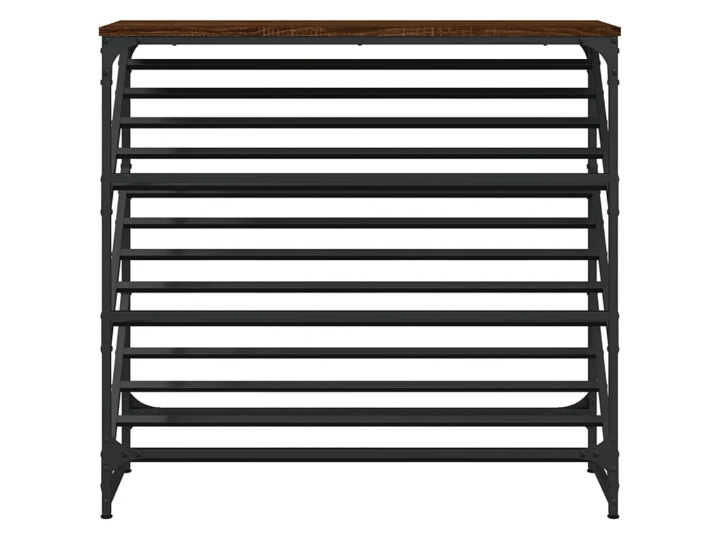 étagère à chaussures chêne marron 90x30x85 cm bois d'ingénierie