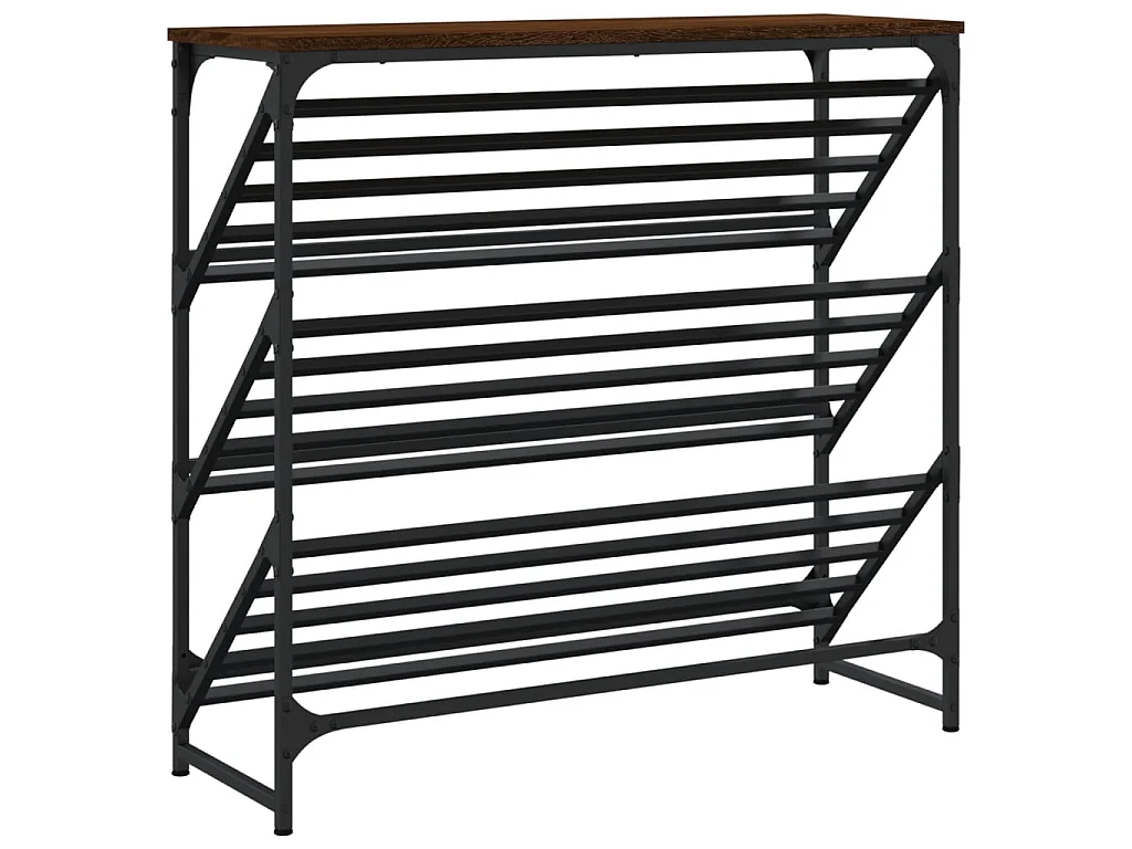 étagère à chaussures chêne marron 90x30x85 cm bois d'ingénierie