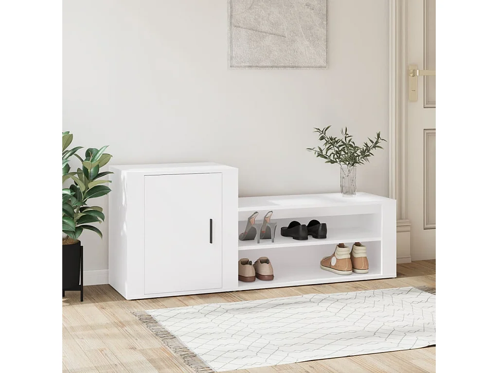 Scarpiera Bianca 130x35x54 cm MDF