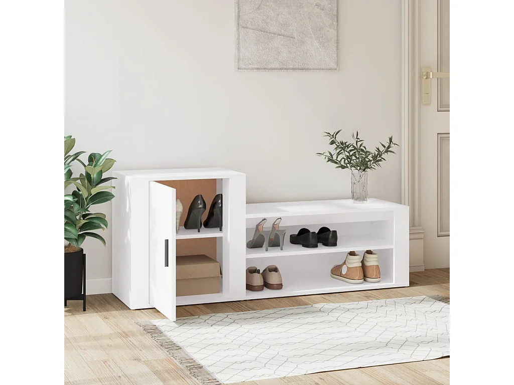 Scarpiera Bianca 130x35x54 cm MDF