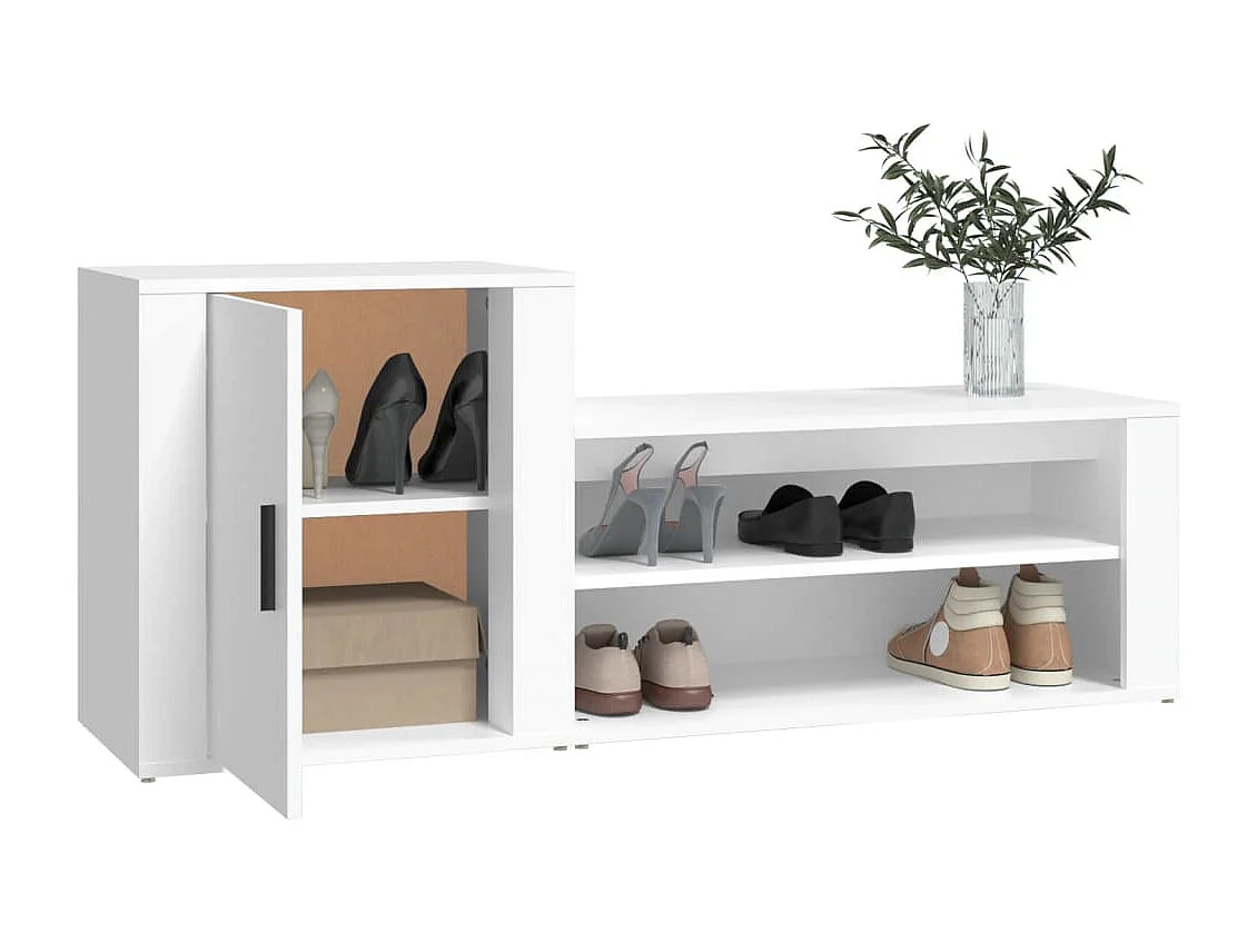 Scarpiera Bianca 130x35x54 cm MDF