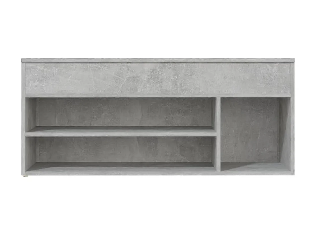 Banc à chaussures Gris béton 105x30x45 cm Aggloméré