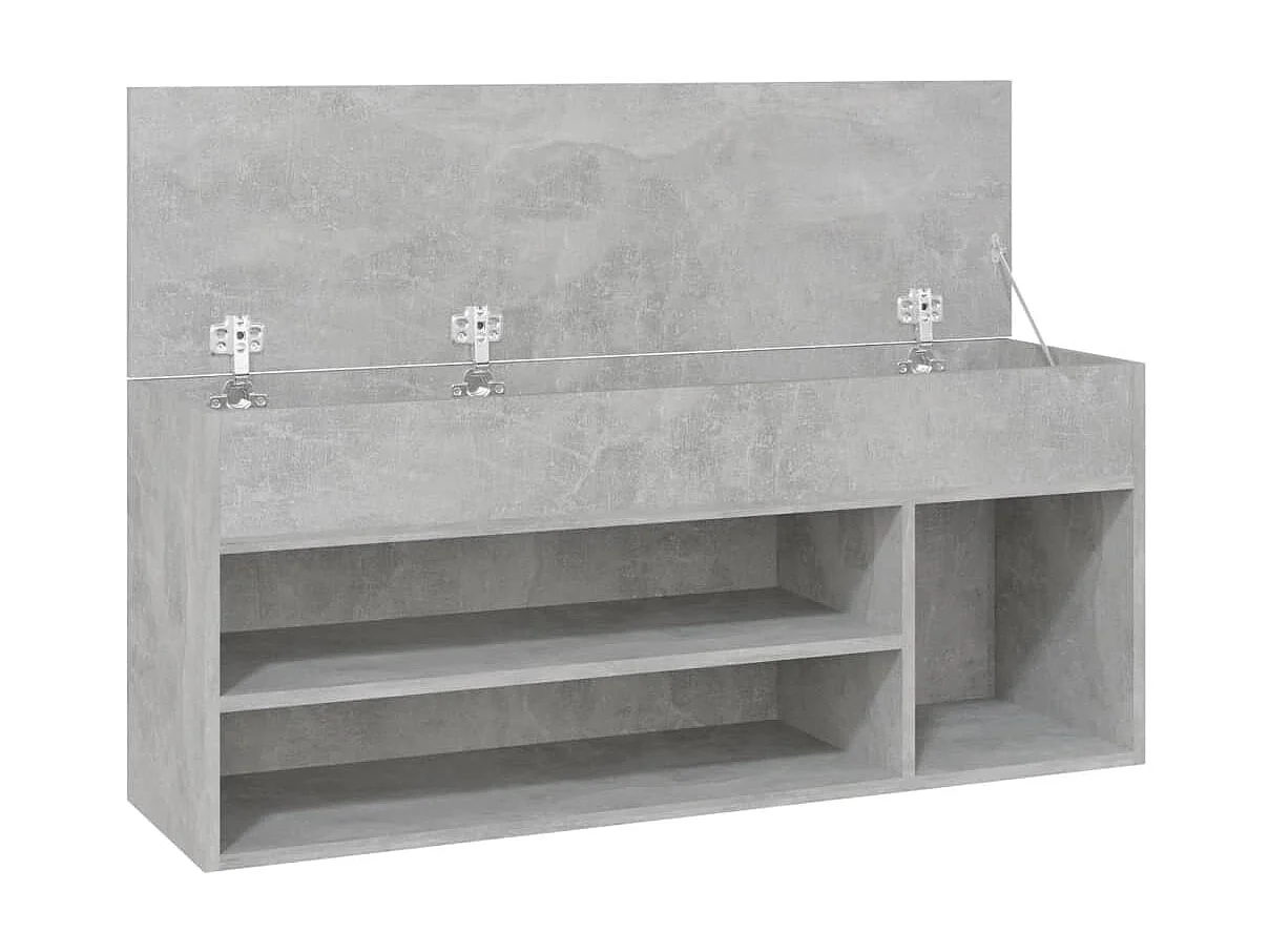 Banc à chaussures Gris béton 105x30x45 cm Aggloméré