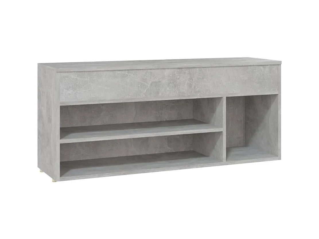 Banc à chaussures Gris béton 105x30x45 cm Aggloméré