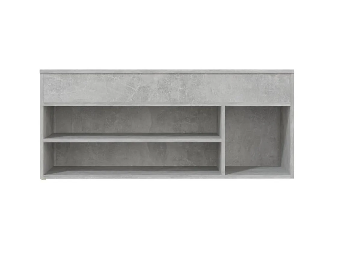 Banc à chaussures Gris béton 105x30x45 cm Aggloméré