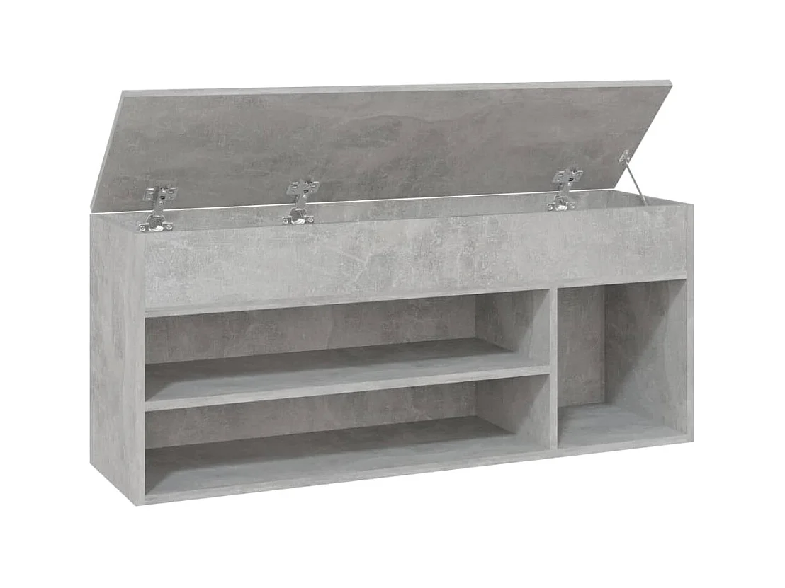 Banc à chaussures Gris béton 105x30x45 cm Aggloméré