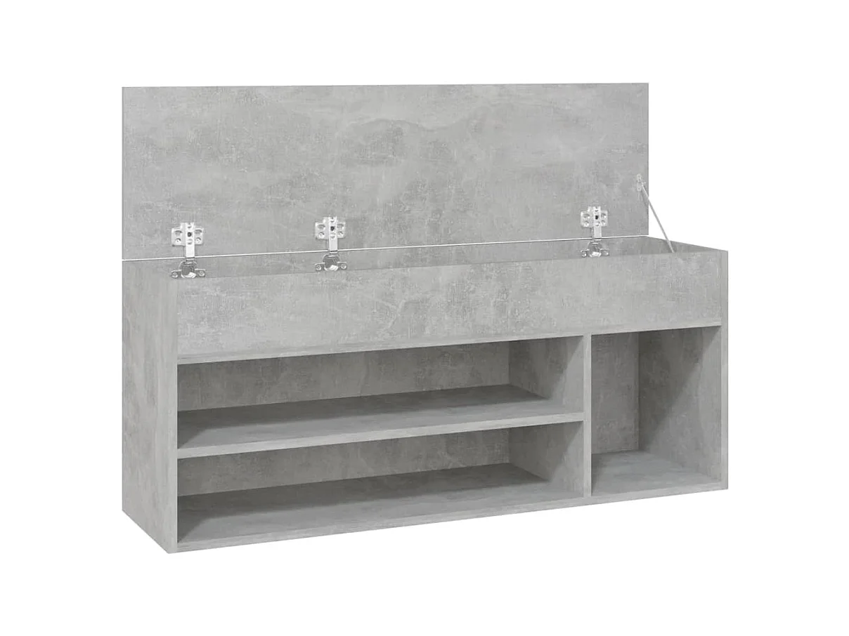 Banc à chaussures Gris béton 105x30x45 cm Aggloméré
