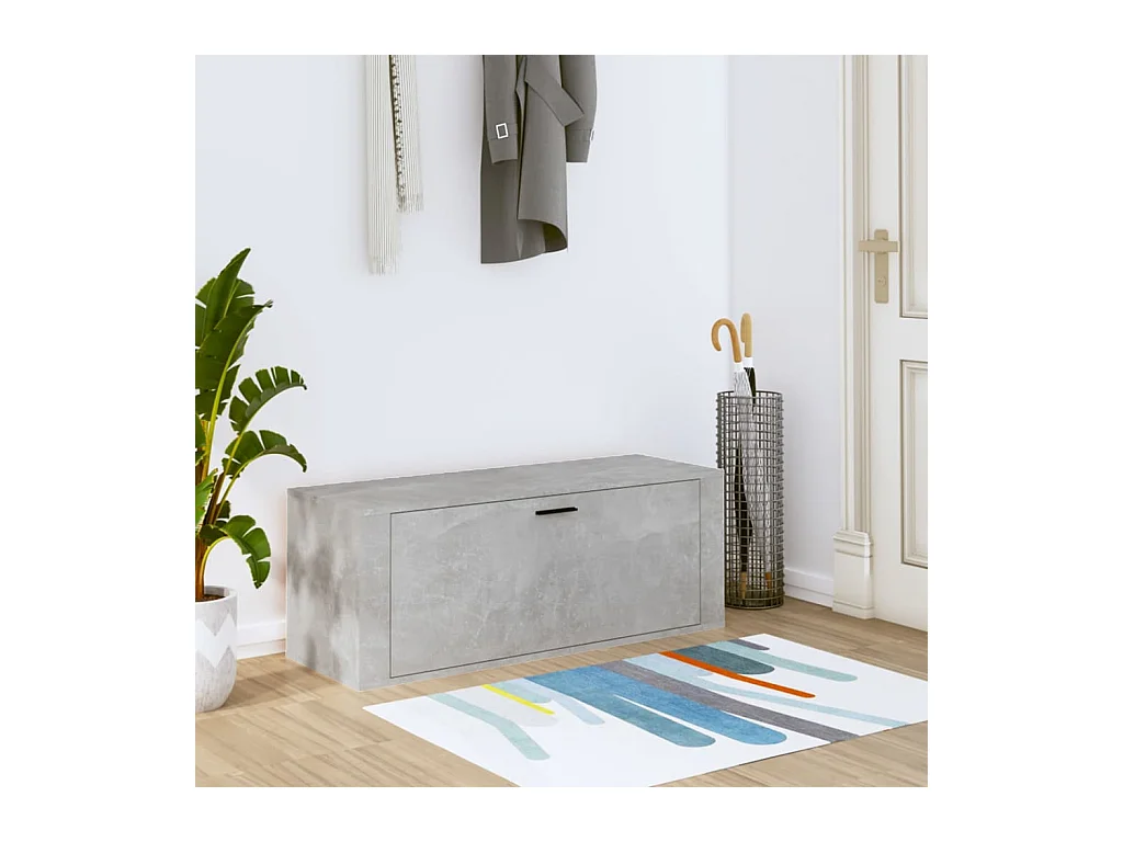 Wandschuhschrank Betongrau 100x35x38 cm
