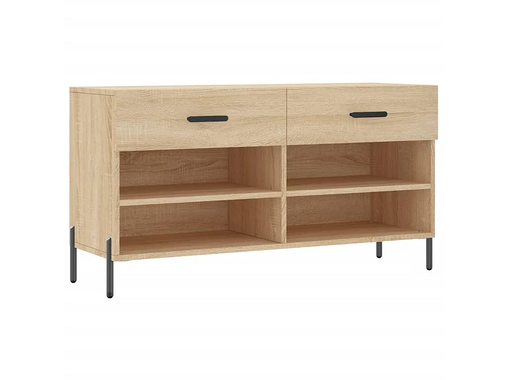 Banco de sapatos de carvalho Sonoma 102x35x55 cm madeira projetada