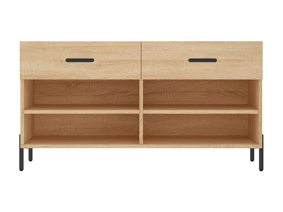 Banco de sapatos de carvalho Sonoma 102x35x55 cm madeira projetada