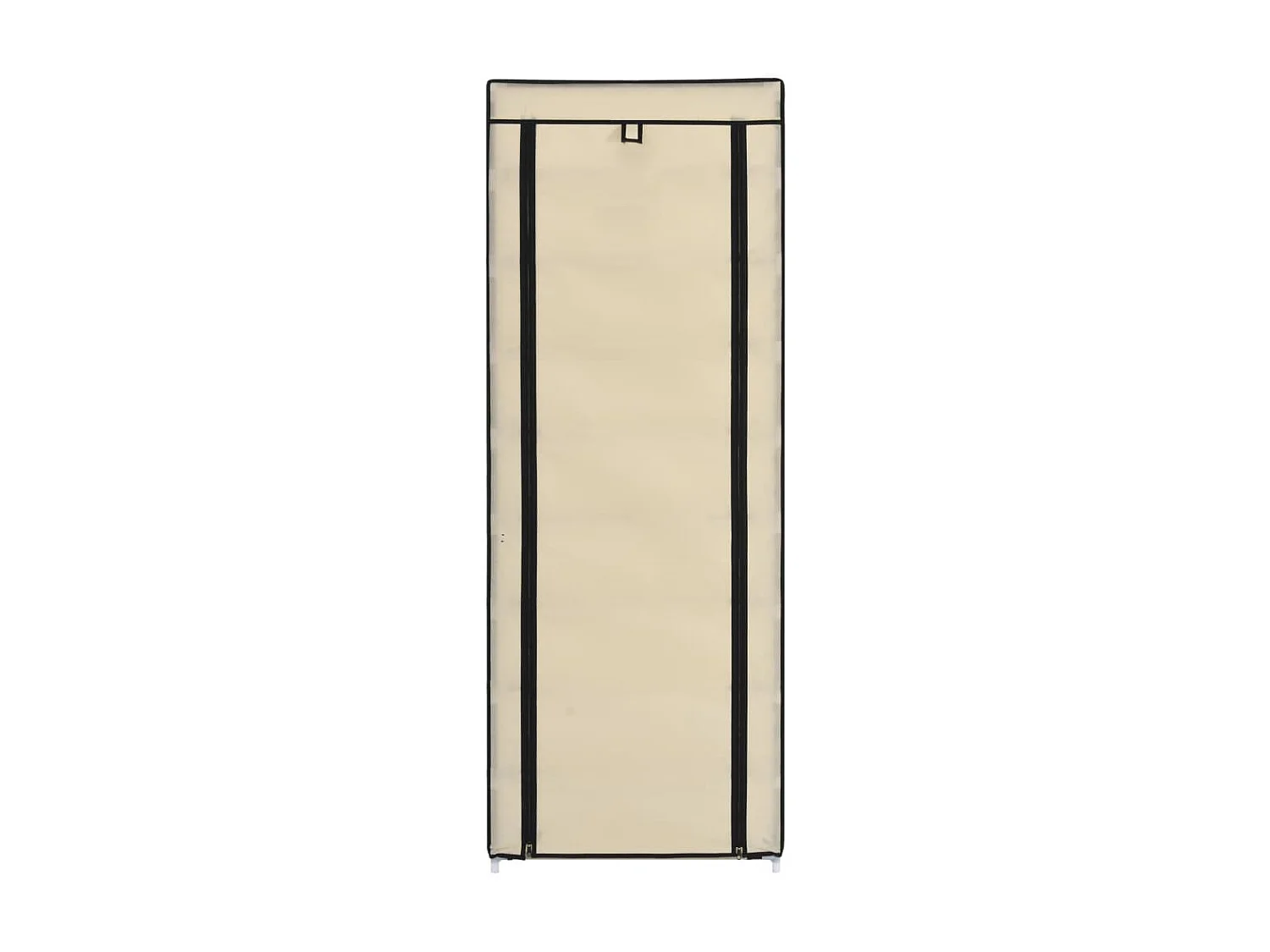 Schoenenkast met beige hoes 57x29x162 cm Stof