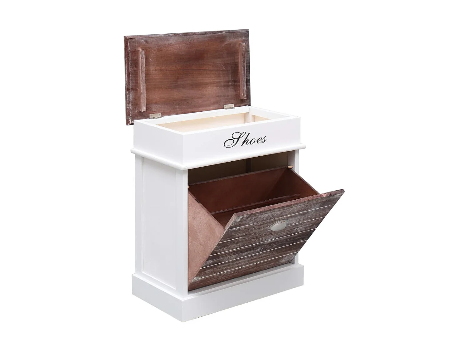 Sapateira marrom 50 x 28 x 58 cm madeira Paulownia