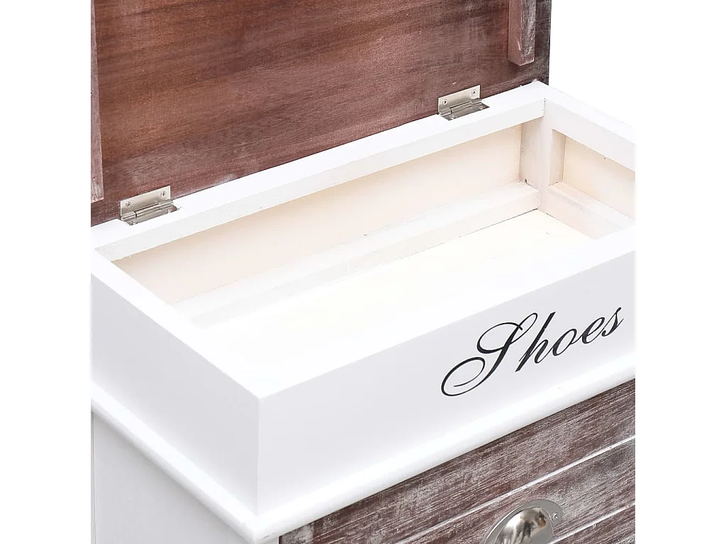 Sapateira marrom 50 x 28 x 58 cm madeira Paulownia