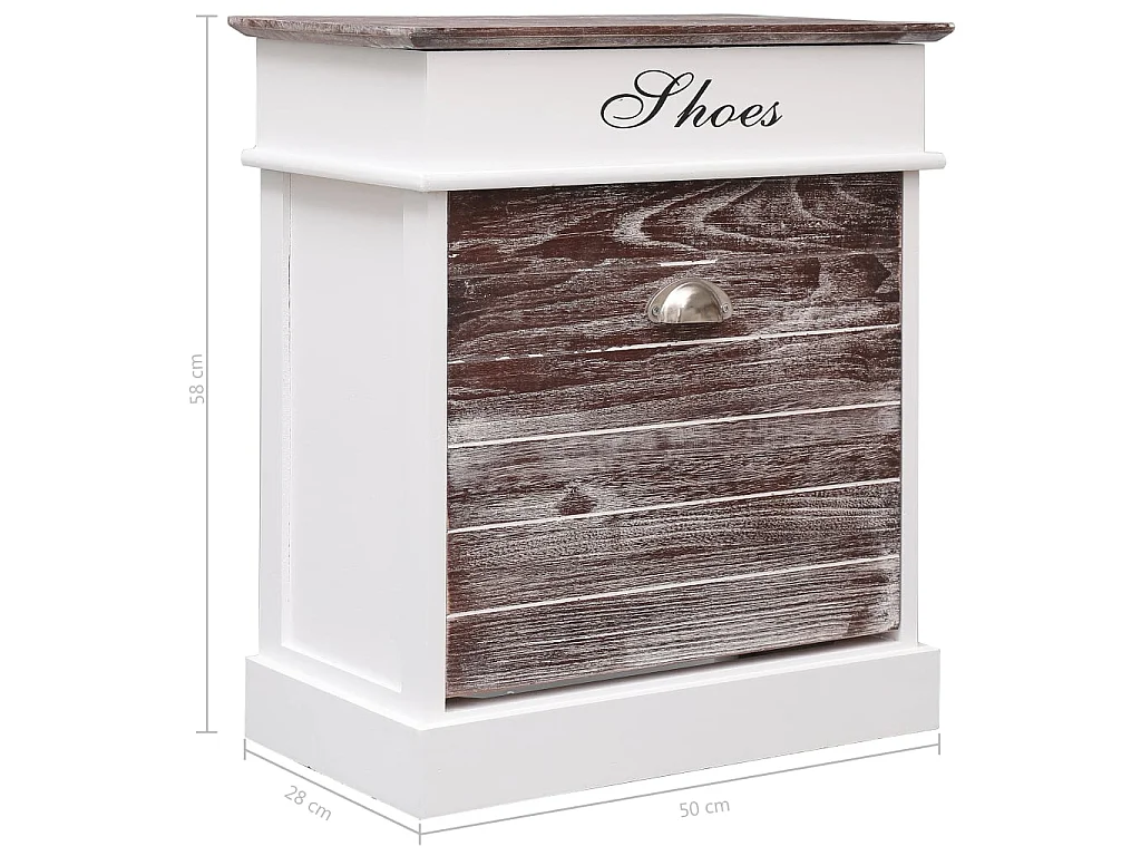 Sapateira marrom 50 x 28 x 58 cm madeira Paulownia