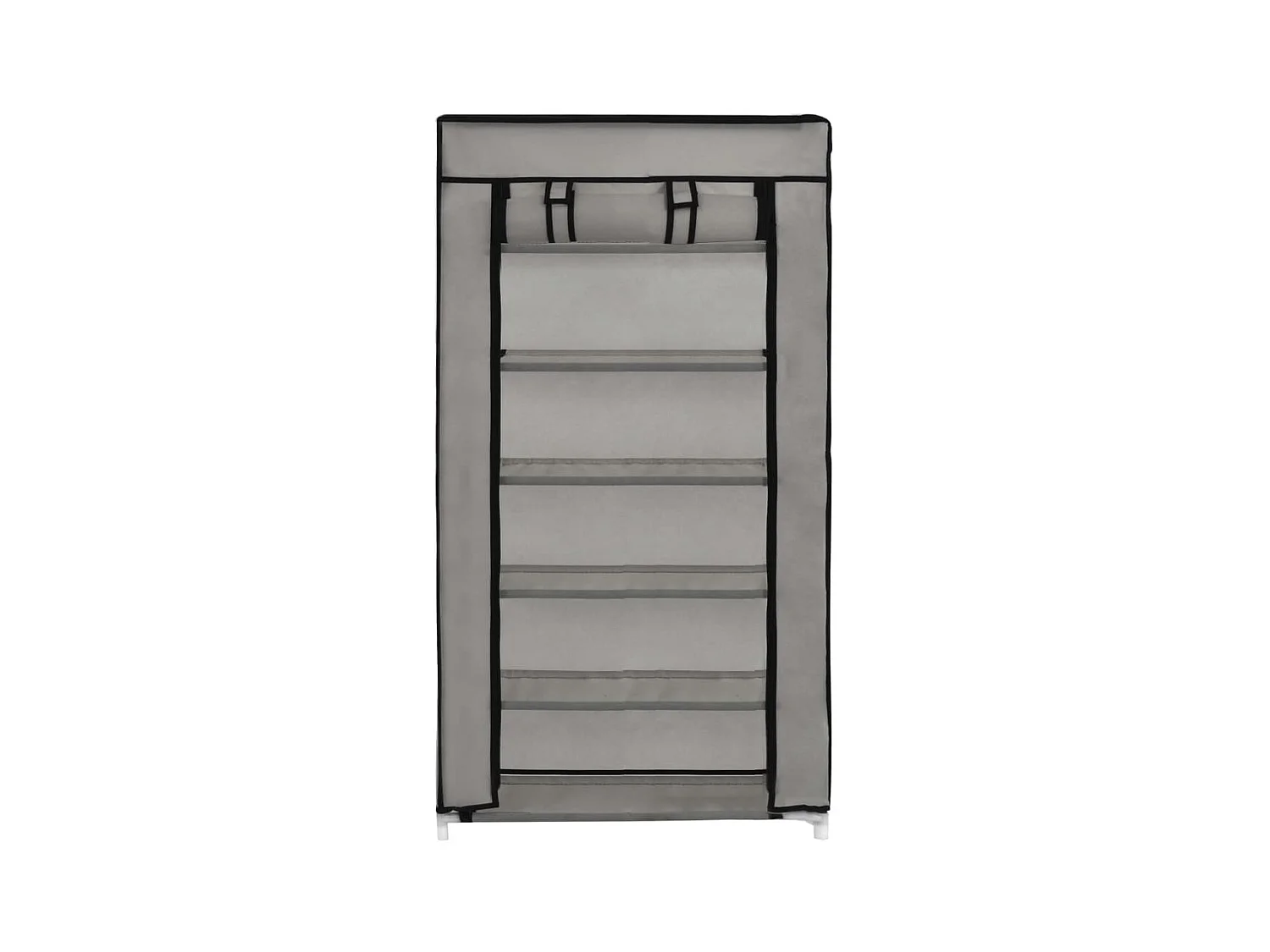 Scarpiera con rivestimento in Tessuto Grigio 58x28x106 cm