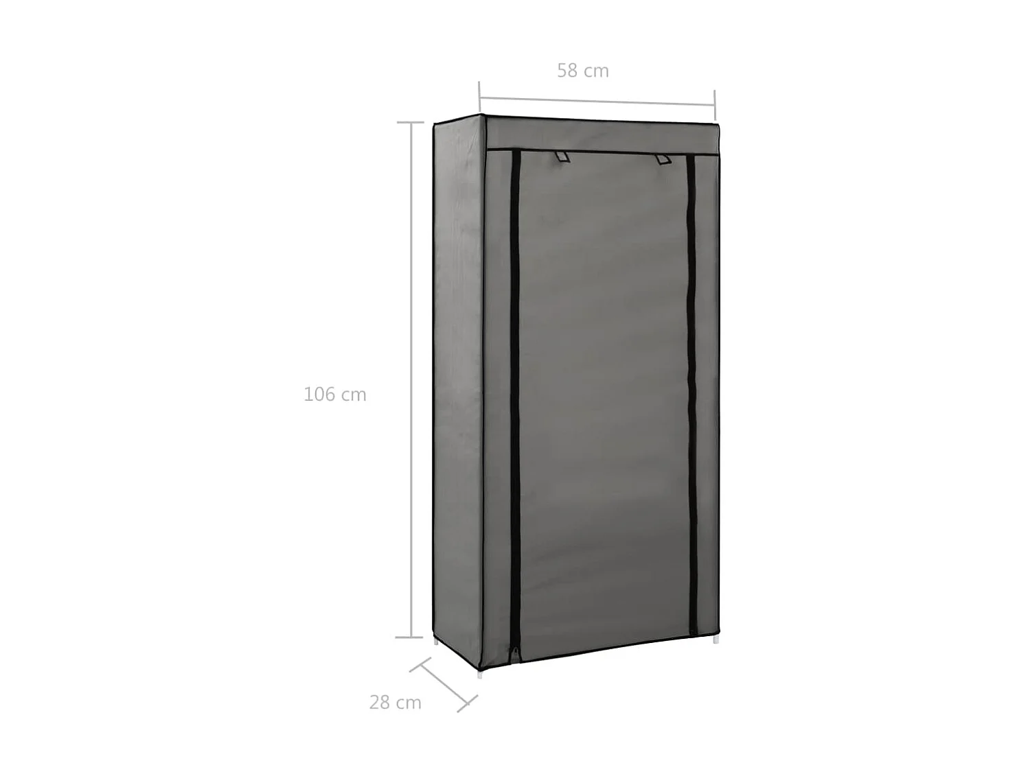 Schoenenkast met hoes Grijs 58x28x106 cm Stof