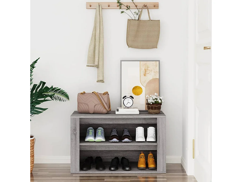 zapatero Sonoma gris 75x35x45 cm Madera contrachapada