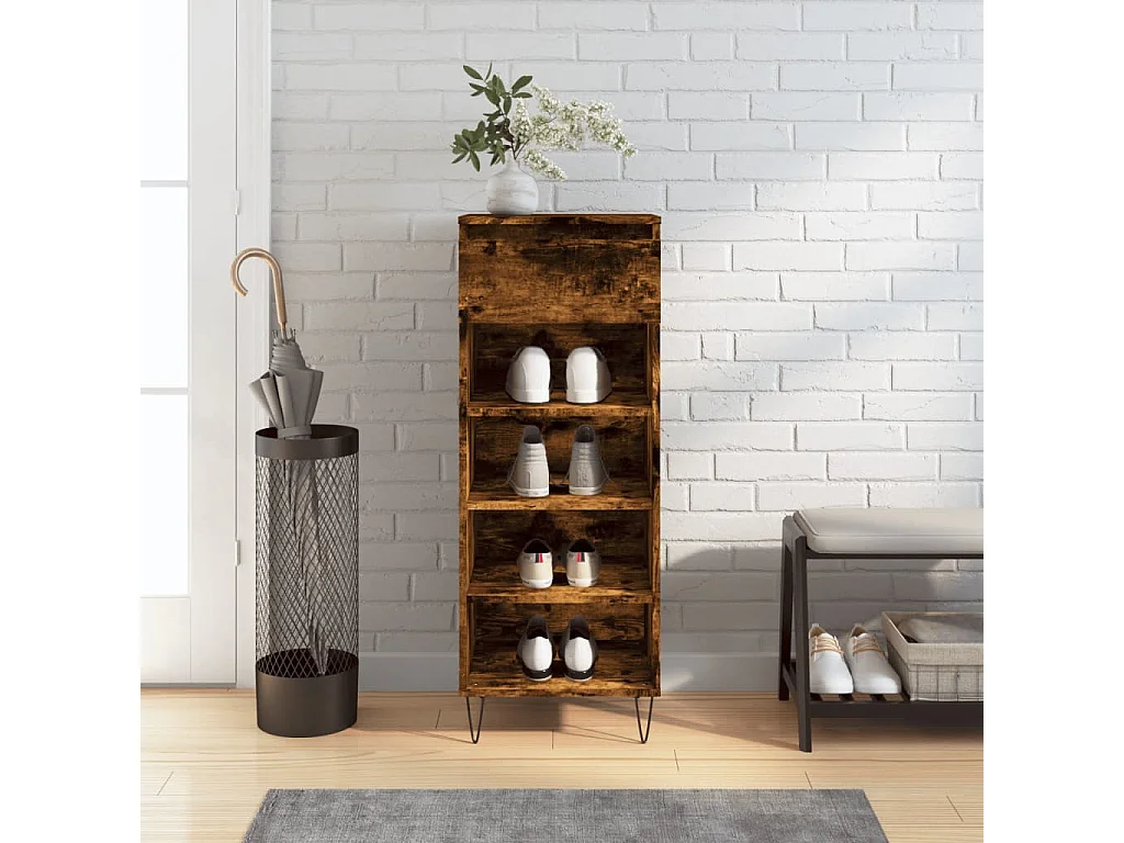 Sapateira Carvalho fumado 40x36x105 cm Madeira artificial