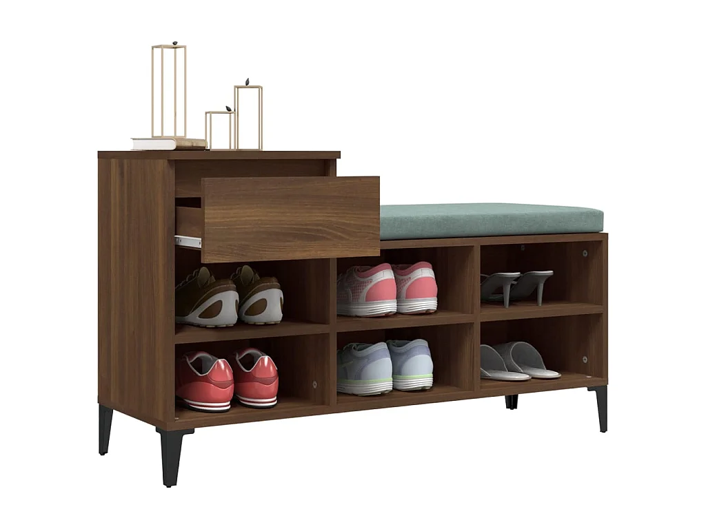 Scarpiera Rovere marrone 102x36x60 cm MDF
