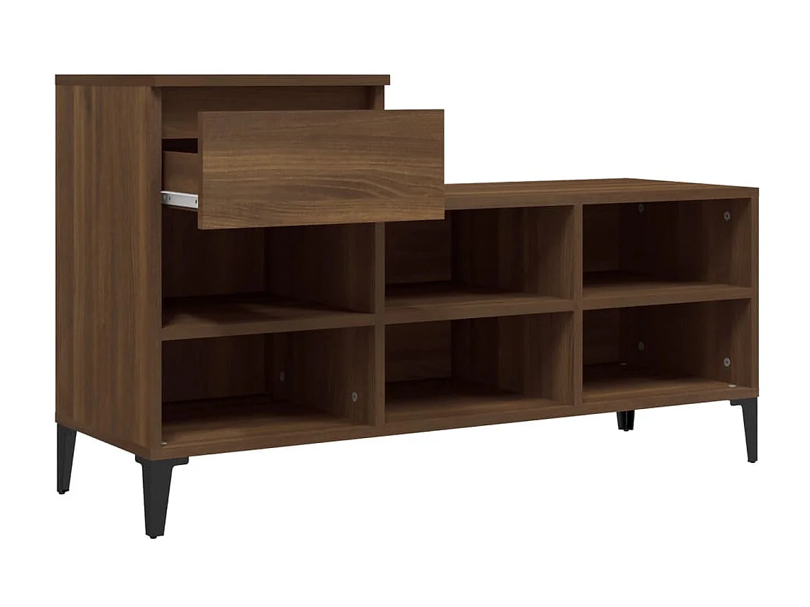 Scarpiera Rovere marrone 102x36x60 cm MDF