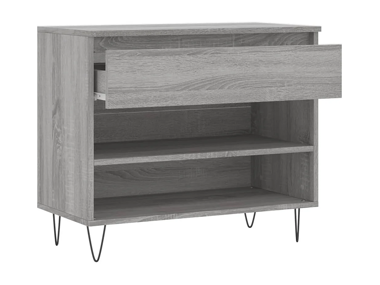 Sapateira Sonoma cinza 70x36x60 cm Madeira trabalhada