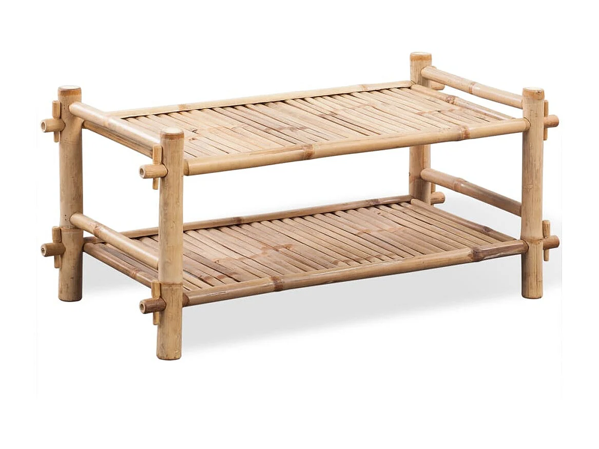 étagère à chaussures 2 niveaux Bambou