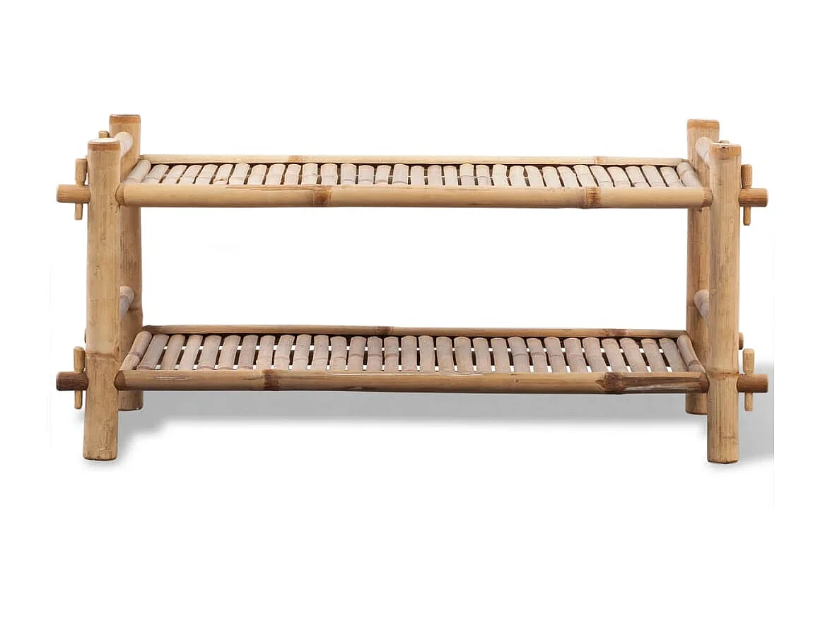 étagère à chaussures 2 niveaux Bambou