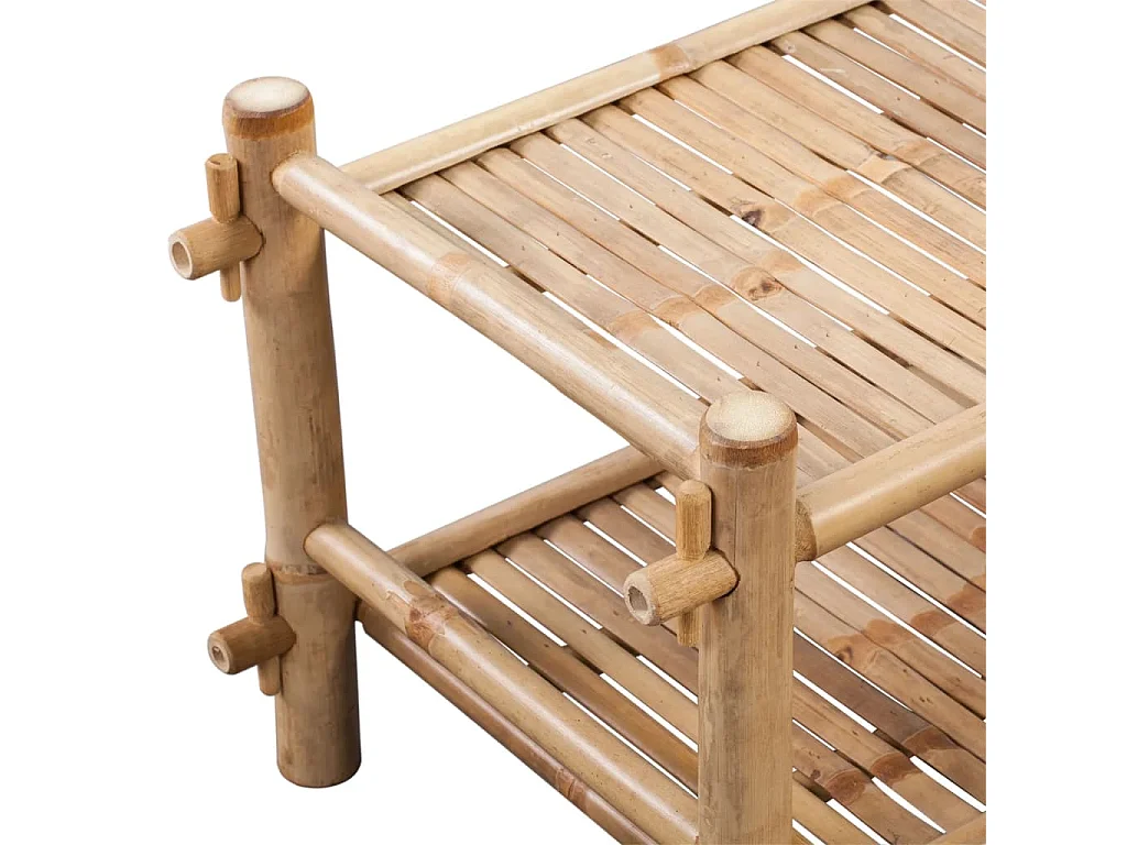 étagère à chaussures 2 niveaux Bambou