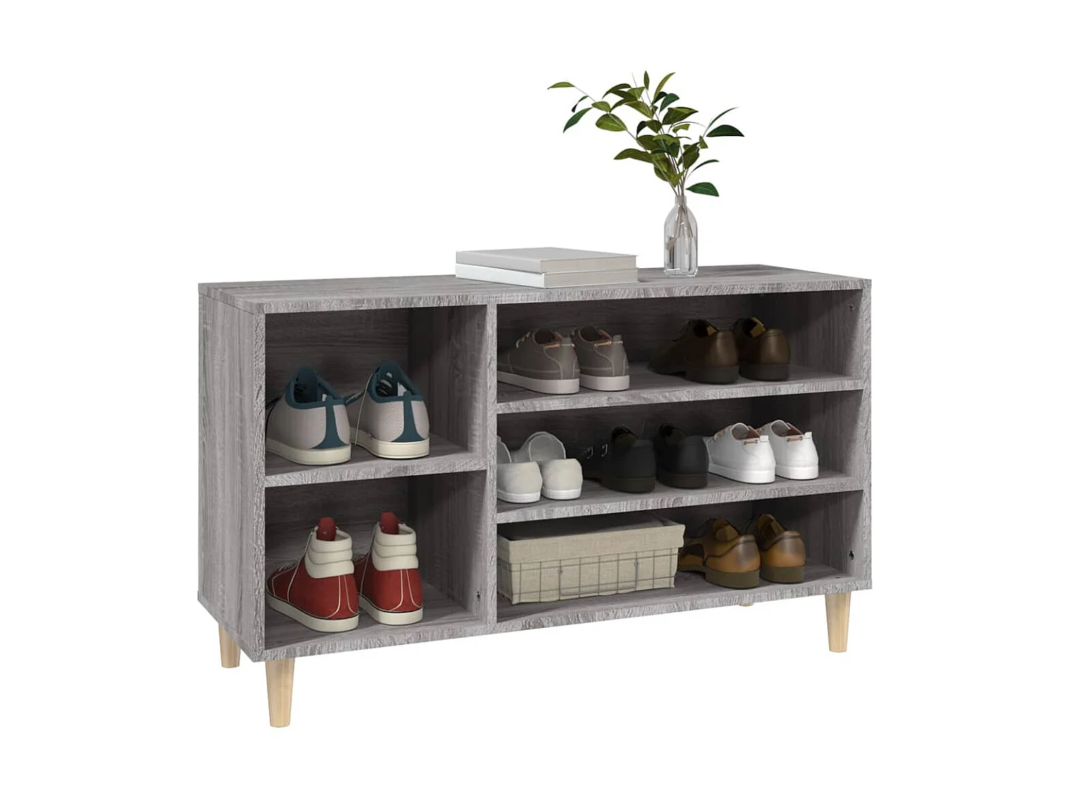 Armoire à chaussures Sonoma gris 102x36x60 cm Bois d'ingénierie
