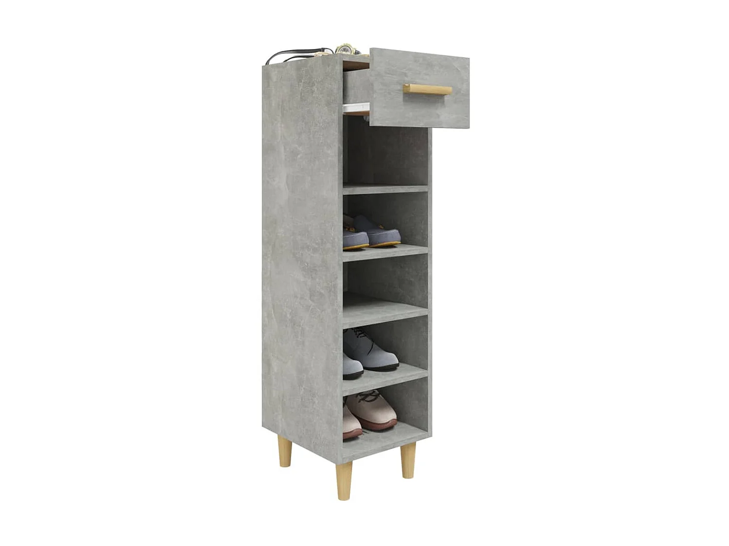 Zapatero Gris hormigón 30x35x105 cm Madera contrachapada