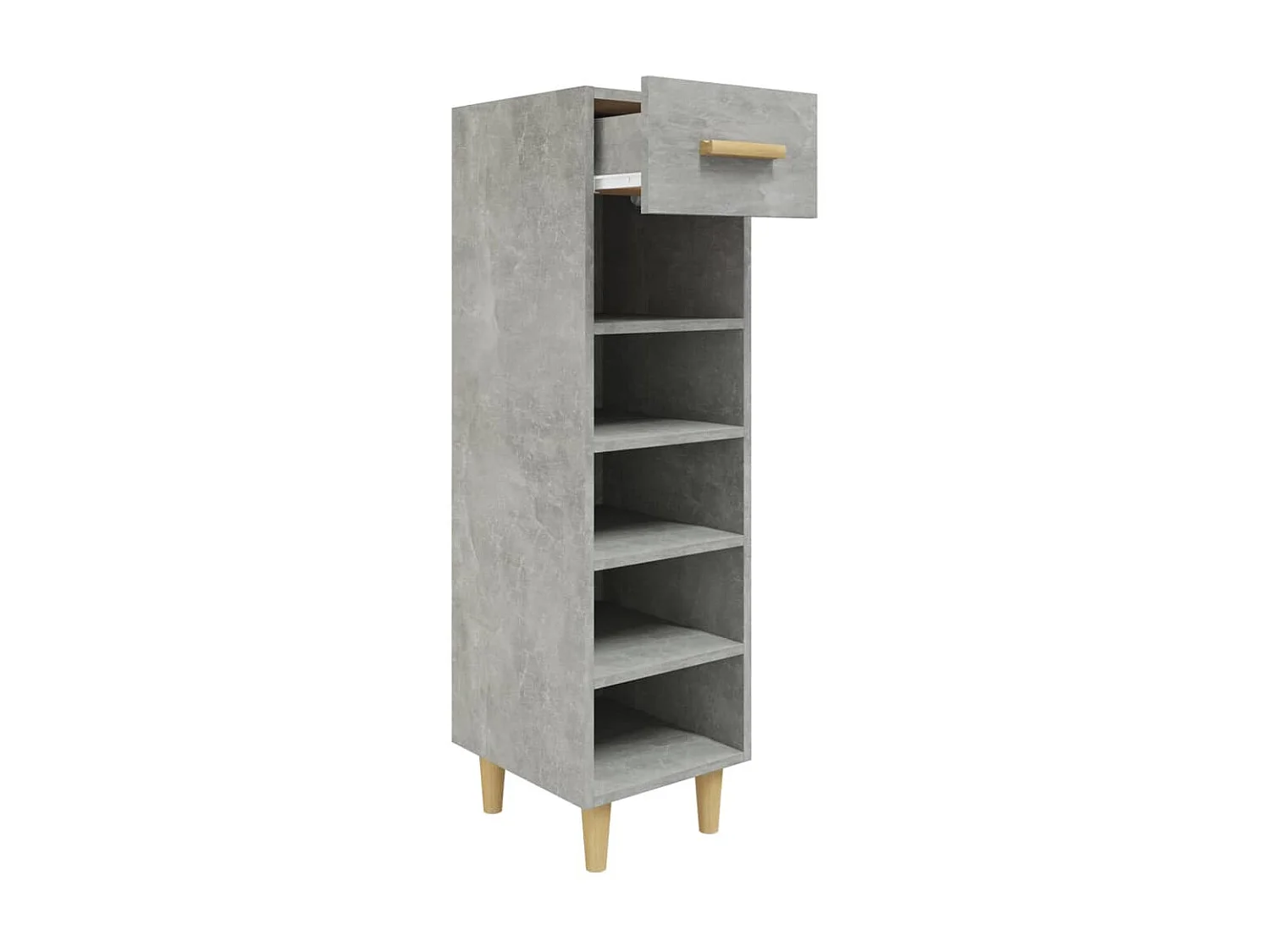 Armoire à chaussures Gris béton 30x35x105 cm Bois d'ingénierie