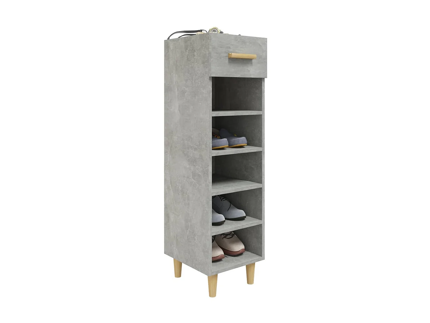 Armoire à chaussures Gris béton 30x35x105 cm Bois d'ingénierie