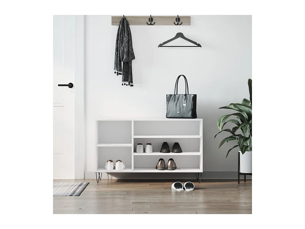 Armoire à chaussures Blanc 102x36x60 cm Bois d'ingénierie