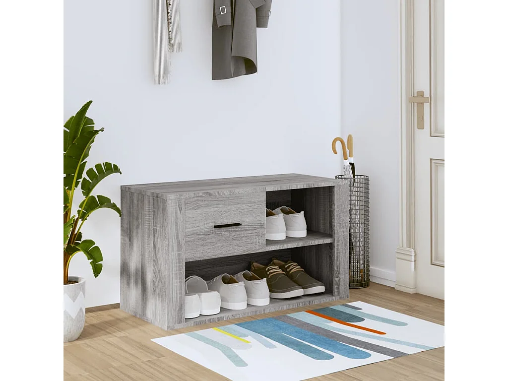 Scarpiera Sonoma grigia 80x35x45 cm MDF