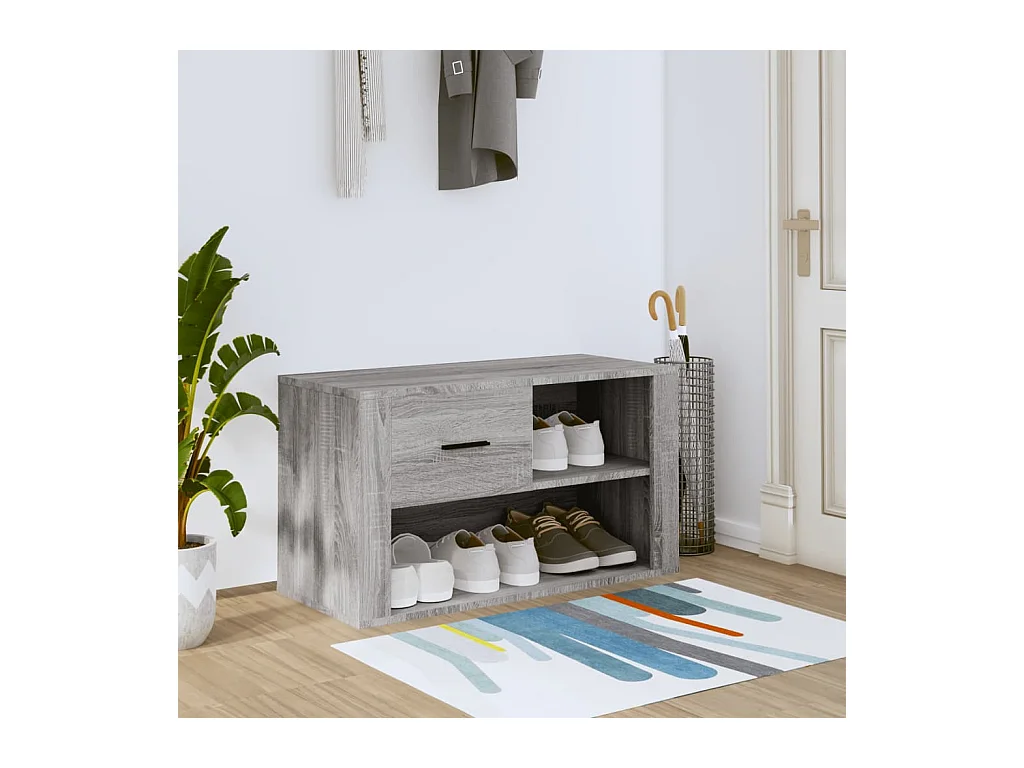 Armoire à chaussures Sonoma gris 80x35x45 cm Bois d'ingénierie