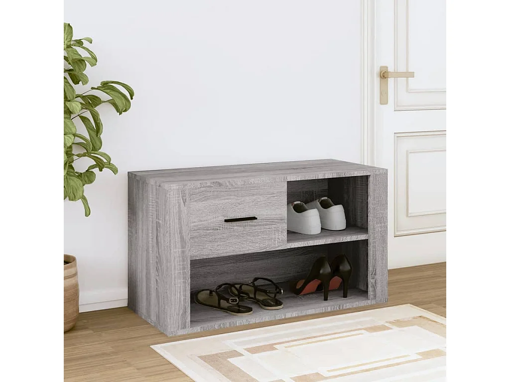 Armoire à chaussures Sonoma gris 80x35x45 cm Bois d'ingénierie