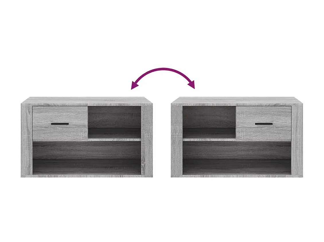 Armoire à chaussures Sonoma gris 80x35x45 cm Bois d'ingénierie