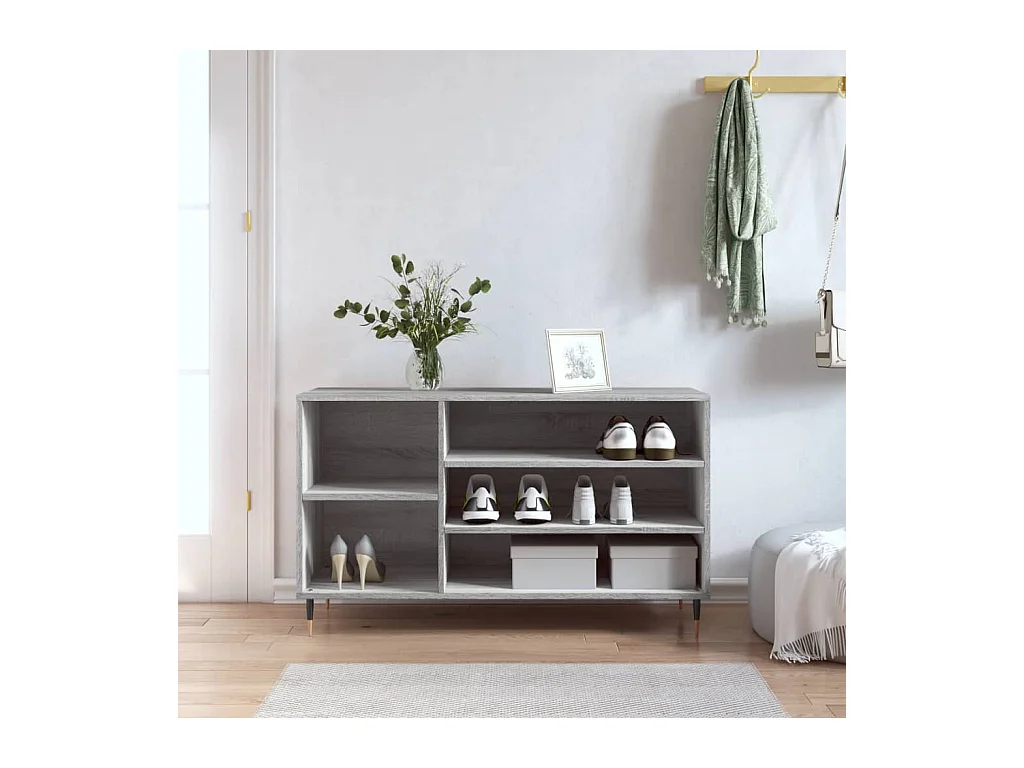 Armoire à chaussures Sonoma gris 102x36x60 cm Bois d'ingénierie