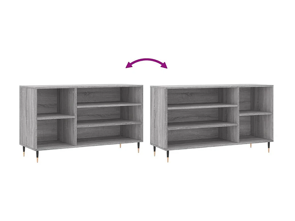 Armoire à chaussures Sonoma gris 102x36x60 cm Bois d'ingénierie