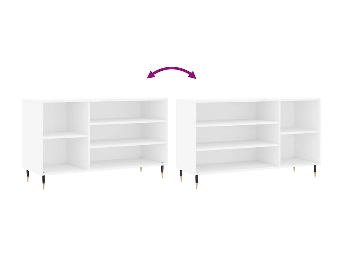 Scarpiera Bianca 102x36x60 cm MDF